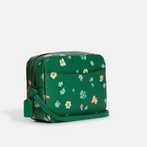 COACH Mini Camera Bag With Mystical Floral Print GREEN MULTI COLOR